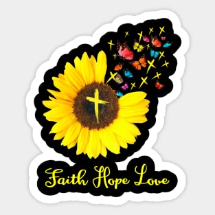 Faith Sunflower Hope Love Costume Gift Sticker